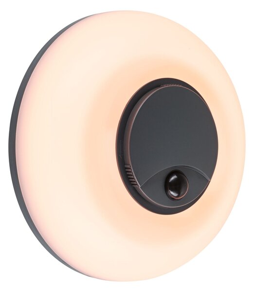 PAULMANN LED venkovní nástěnné svítidlo Aureva pohybové čidlo IP65 kruhové 220mm 2200 - 4000K 20,5W 230V antracit/bílá polykarbonát