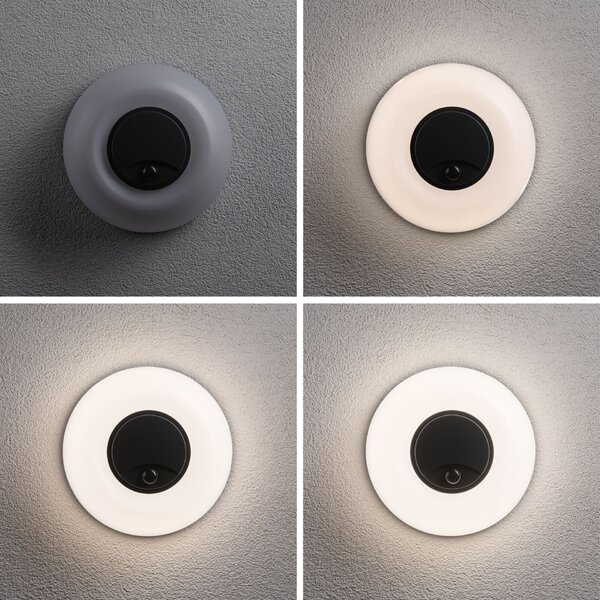 PAULMANN LED venkovní nástěnné svítidlo Aureva pohybové čidlo IP65 kruhové 220mm 2200 - 4000K 20,5W 230V antracit/bílá polykarbonát