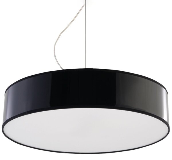 Závěsné svítidlo Arena, 1x černé plastové stínítko, (bílý plast), (fi 45 cm)
