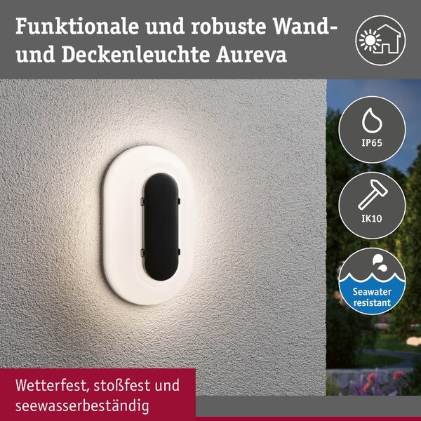PAULMANN LED venkovní nástěnné svítidlo Elunor IP65 podlouhlé 122x212mm 2200 - 4000K 18,5W 230V antracit/bílá polykarbonát
