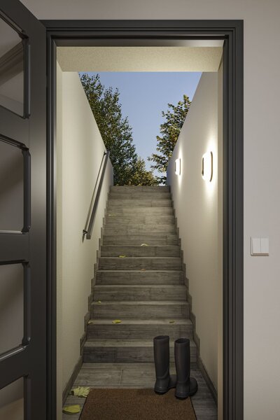 PAULMANN LED venkovní nástěnné svítidlo Elunor pohybové čidlo IP65 podlouhlé 122x212mm 2200 - 4000K 18,5W 230V antracit/bílá polykarbonát
