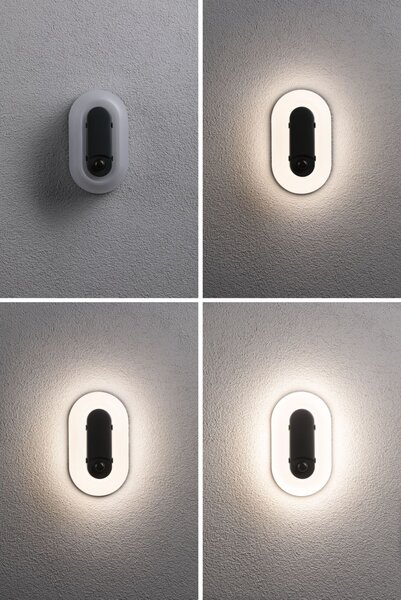 PAULMANN LED venkovní nástěnné svítidlo Elunor pohybové čidlo IP65 podlouhlé 122x212mm 2200 - 4000K 18,5W 230V antracit/bílá polykarbonát