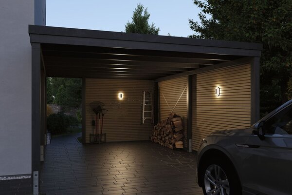 PAULMANN LED venkovní nástěnné svítidlo Elunor pohybové čidlo IP65 podlouhlé 122x212mm 2200 - 4000K 18,5W 230V antracit/bílá polykarbonát