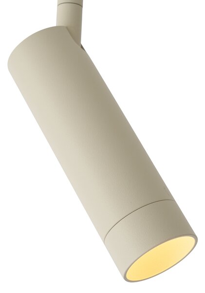 Moderní bodové svítidlo béžové s bílým adaptérem pro 1fázový kolejnicový systém GU10 35mm - Iconic Jeana Luxe