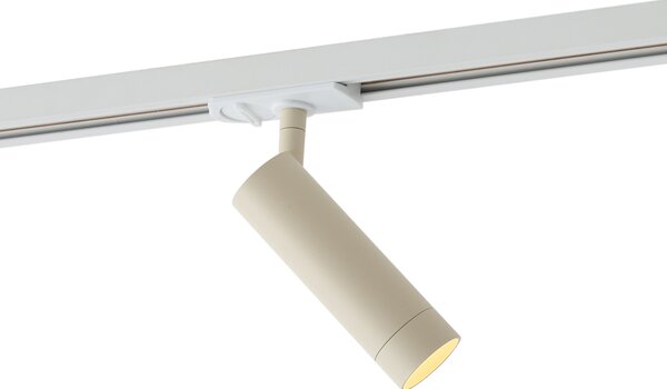 Moderní bodové svítidlo béžové s bílým adaptérem pro 1fázový kolejnicový systém GU10 35mm - Iconic Jeana Luxe
