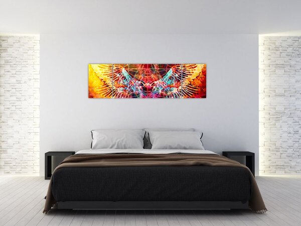 Obraz - Merkaba s křídly, abstrakce (170x50 cm)