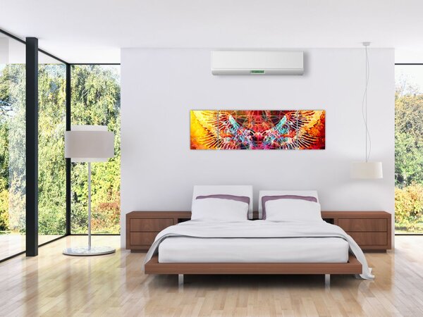 Obraz - Merkaba s křídly, abstrakce (170x50 cm)