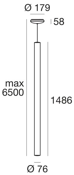 Linealight Závěsné LED svítidlo Tu-V d. 148,6 cm, 48W Teplota světla: 4000K