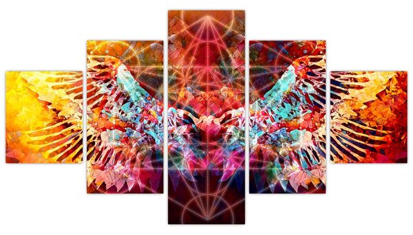 Obraz - Merkaba s křídly, abstrakce (125x70 cm)