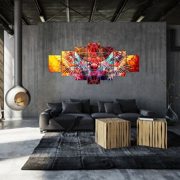 Obraz - Merkaba s křídly, abstrakce (210x100 cm)