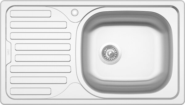 Nerezový dřez Sinks CLASSIC 760 V 0,5mm matný PRAVÝ STSCLM7604355VP