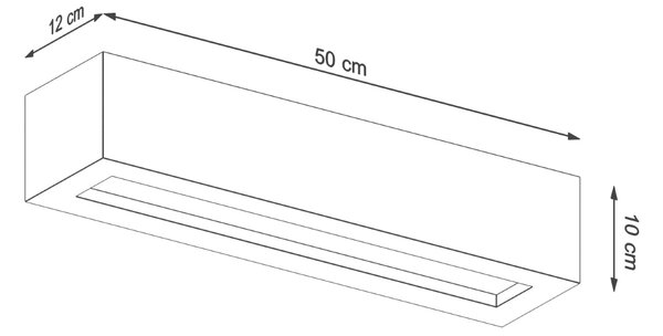 Nástěnné svítidlo Vega, 1x betonové stínítko, (50 cm)