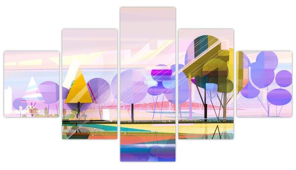 Obraz - Abstrakce, krajina (125x70 cm)