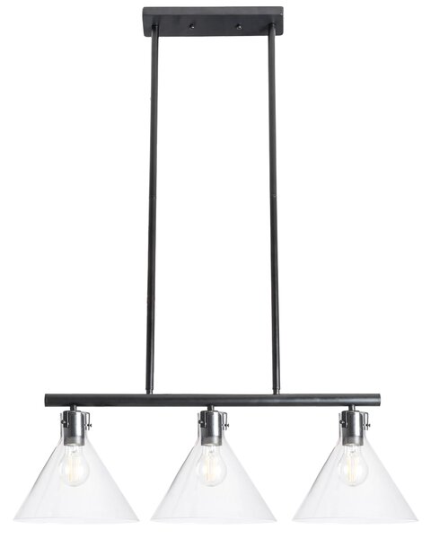 Toolight - Závěsná stropní lampa Amber - černá/transparentní - APP318-3CP