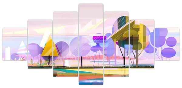 Obraz - Abstrakce, krajina (210x100 cm)