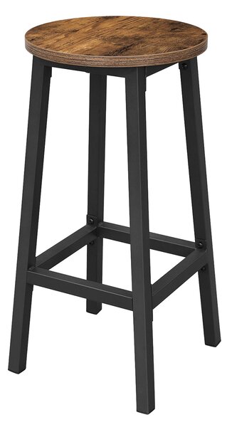 Barové židle LUND, 2ks, 32x65cm, hnědá/černá