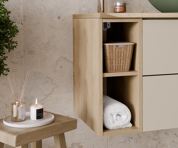 Koupelnový otevřený regál pod desku DUB CREMONA 20 cm