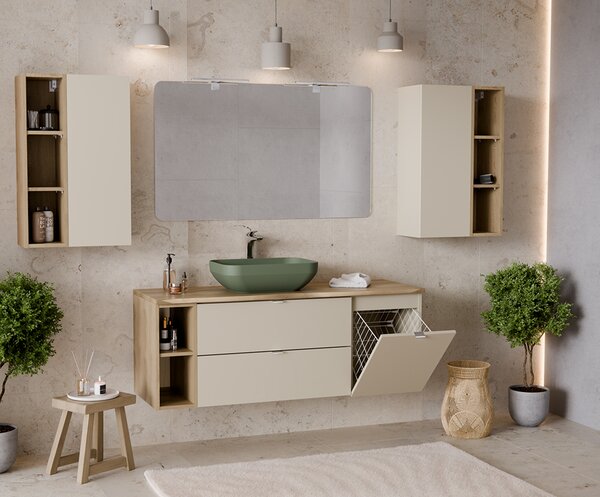 Koupelnový otevřený regál pod desku DUB CREMONA 20 cm