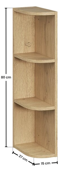 Koupelnový otevřený regál DUB CREMONA 15 cm
