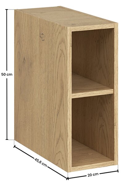 Koupelnový otevřený regál pod desku DUB CREMONA 20 cm