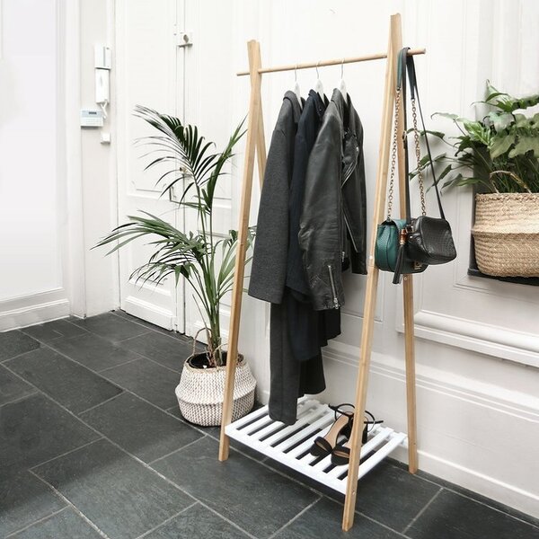 Stojan na šaty Compactor Bamboo Stender, přírodní dřevo