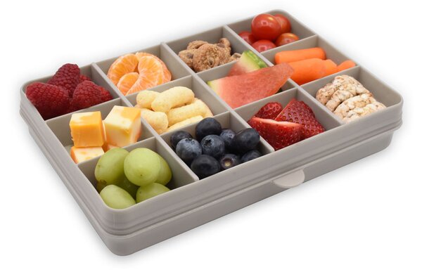 Melii Dělená krabička na svačinu Snackle box 12 přihrádek 1368 ml Barva: tyrkysová