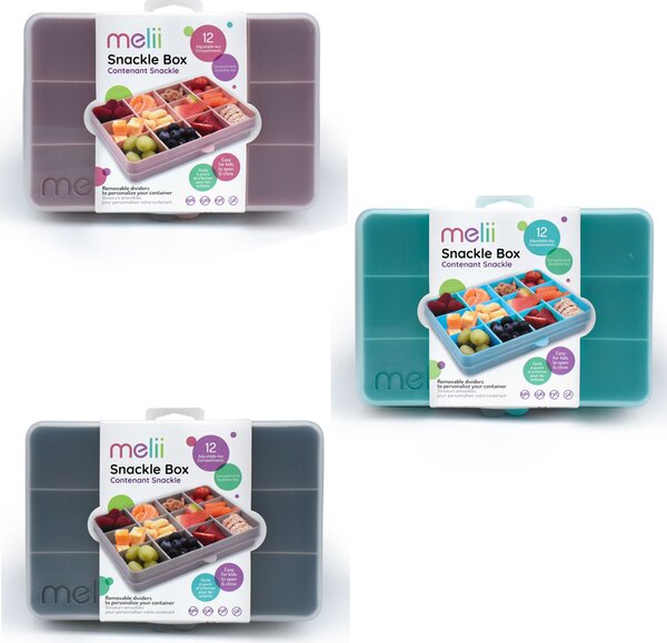 Melii Dělená krabička na svačinu Snackle box 12 přihrádek 1368 ml Barva: tyrkysová