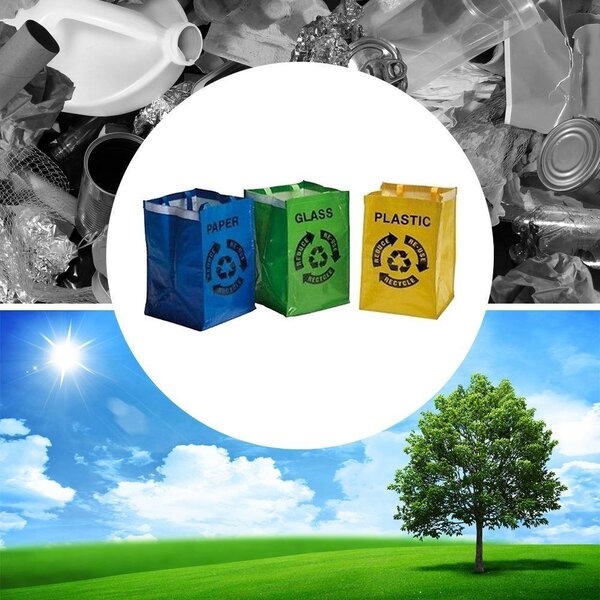 4Leaders Tašky na tříděný odpad papír plast sklo 3 ks 43×31×30 cm