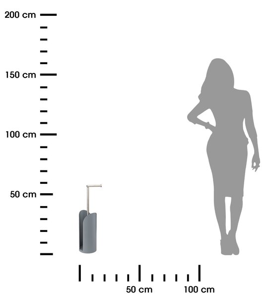 Stojan na toaletní papír Flex, šedá/s chromovými prvky