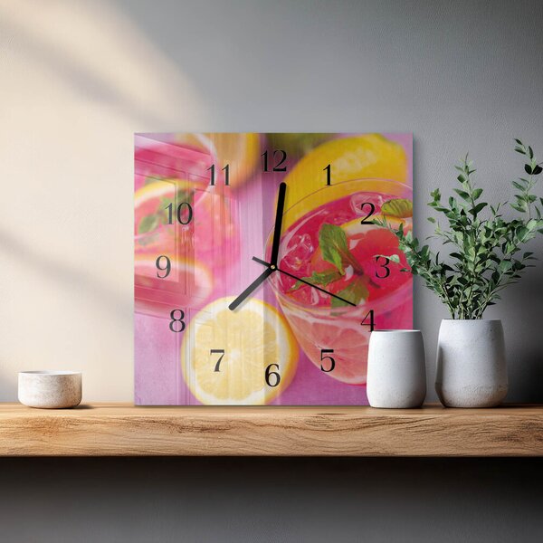Skleněné hodiny na stěnu Citronová zskc-30x30-00181487