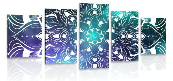 5-dílný obraz moderní Mandala s orientálním vzorem