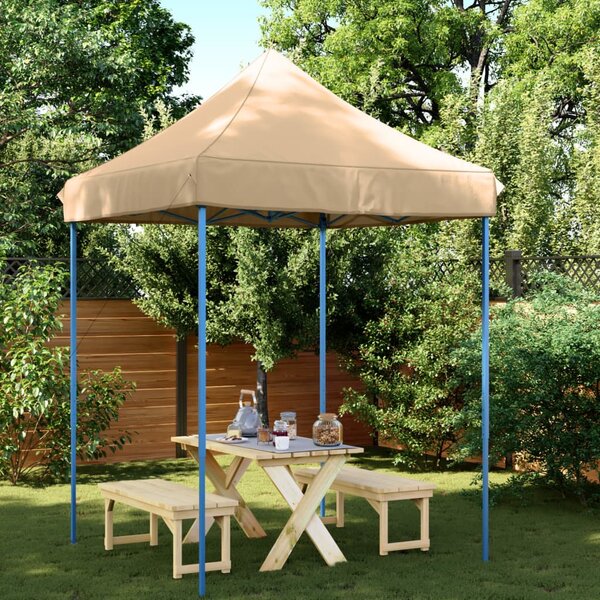 Skládací party stan pop-up béžový 200 x 200 x 306 cm