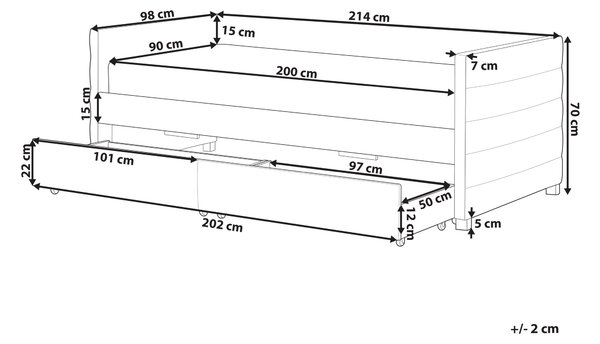 Denní postel s úložným prostorem Umělý samet MARRAY 90 x 200 cm Pastelově růžová