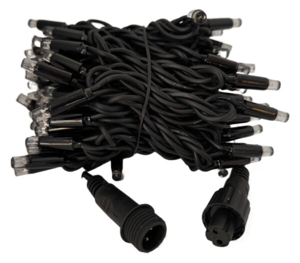 Venkovní LED vánoční řetěz PROFI, černý kabel, studená bílá, 10m, 100 LED