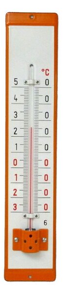 Venkovní teploměr smaltovaný, Oranžovobílý 500x95 mm