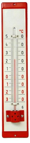 Venkovní teploměr smaltovaný, Červenobílý 500x95 mm