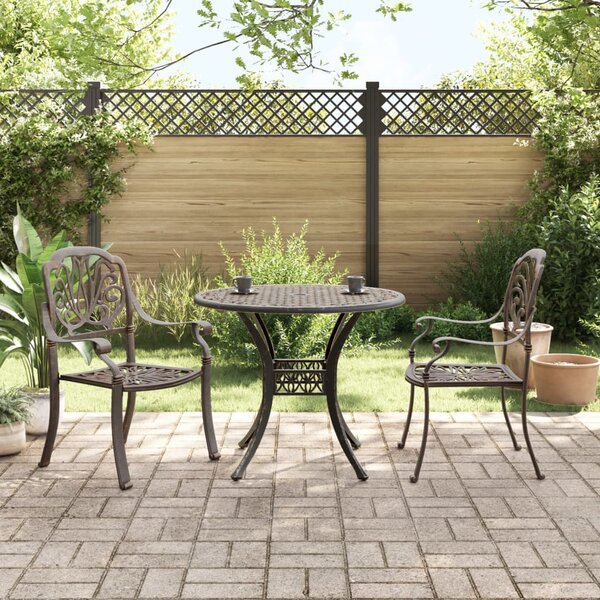 3dílný bistro set bronzový litý hliník