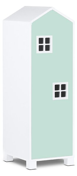 KONSIMO Dětská skříň MIRUM bílá tyrkysová 40 x 126 x 45 cm