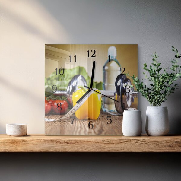 Skleněné hodiny na stěnu Pepř zskc-30x30-00183681