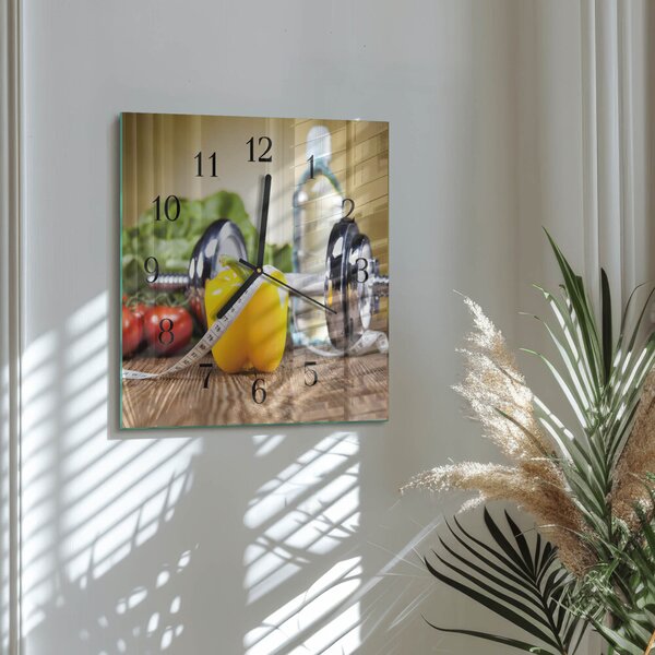 Skleněné hodiny na stěnu Pepř zskc-30x30-00183681