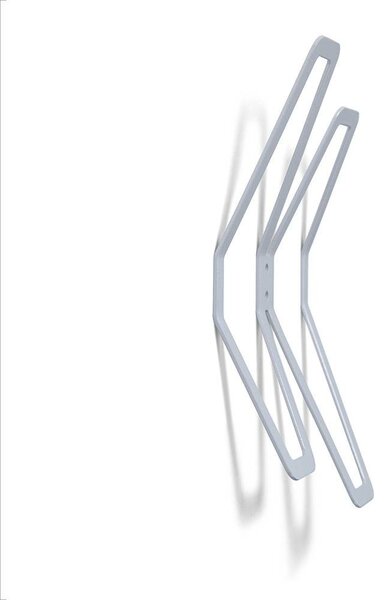 Nástěnný designový věšák dvojitý, šedá