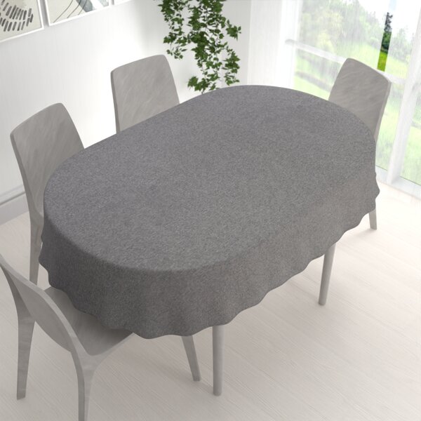 Biante Dekorační oválný ubrus BKT-551 Šedý režný 60x100 cm