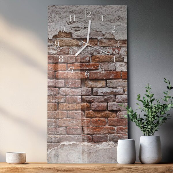 Skleněné hodiny vertikální Cihlový zsppb-30x60-00086748