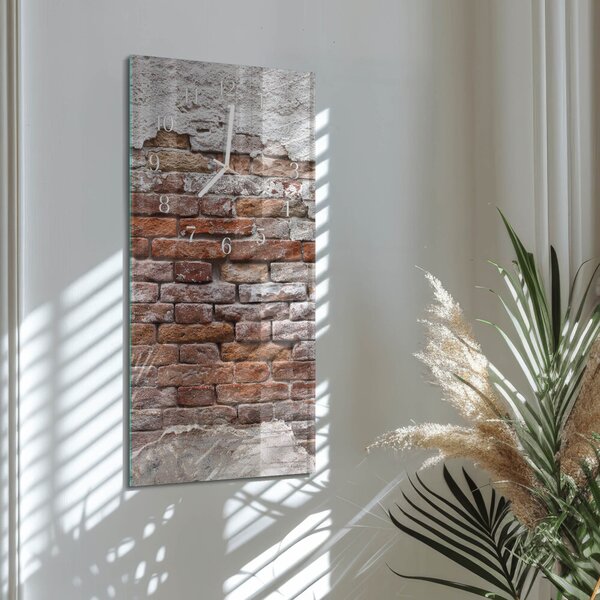 Skleněné hodiny vertikální Cihlový zsppb-30x60-00086748