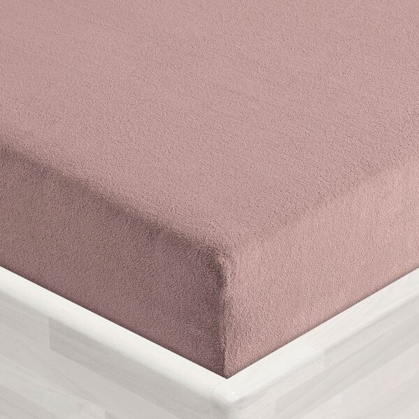 Froté napínací prostěradlo FR-024 Hnědorůžové 90 x 200 - výška 20 cm