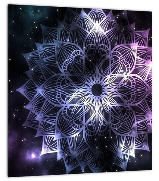 Obraz - Lotusová mandala ve vesmíru (30x30 cm)