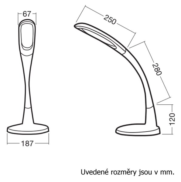 Stolní LED lampa Soleto, bílá