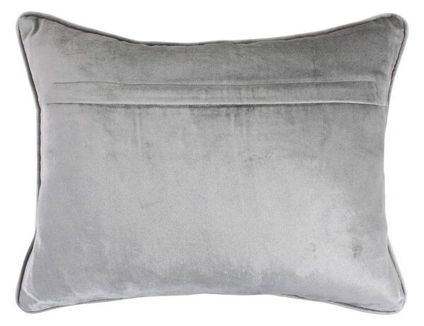 Obdélníkový šedo stříbrný sametový polštář Grey - 35*45cm - Mars & More