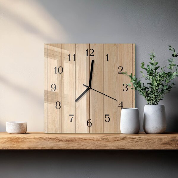 Skleněné hodiny na stěnu Dřevo zskc-30x30-00182543