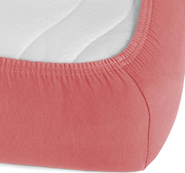 Jersey napínací prostěradlo JR-001 Korálové 90 x 200 - výška 20 cm